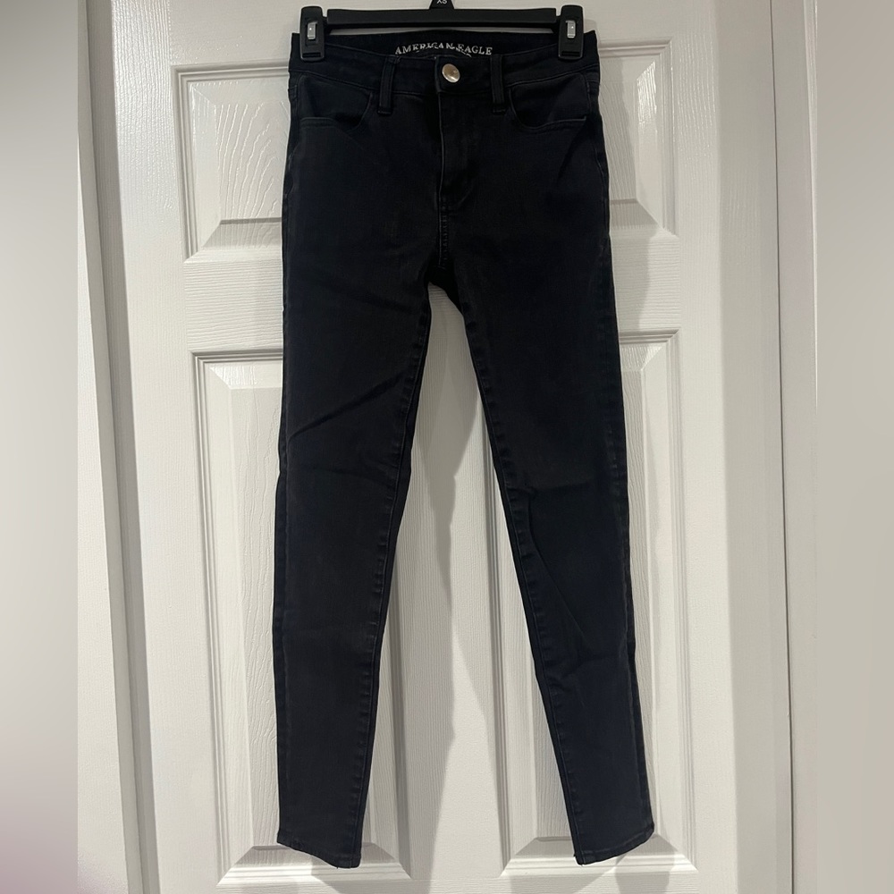 Womens Black Skinny Jeans - American Eagle - Size 0 Short